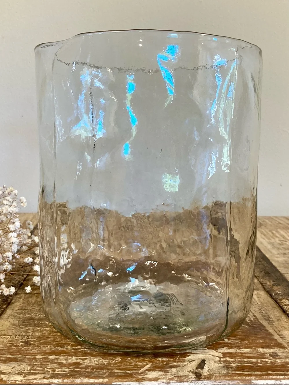 Wabisabi Clear Glass Hurricane Candle Holder or Vase New
